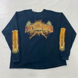 VTG New Hampshire Motor Speedway Long Sleeve T-Shirt 2XL Lightning Wings Cross